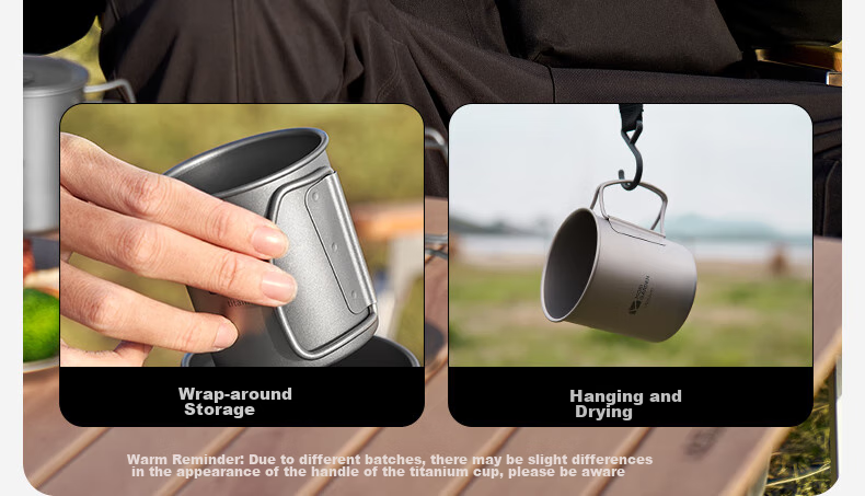 MOBIGARDEN Titanium Cup, Outdoor Camping Picnic Lightweight Portable Boiling Water Titanium Cup Water Bottle 300ml NX20666038 Titanium Color 5
