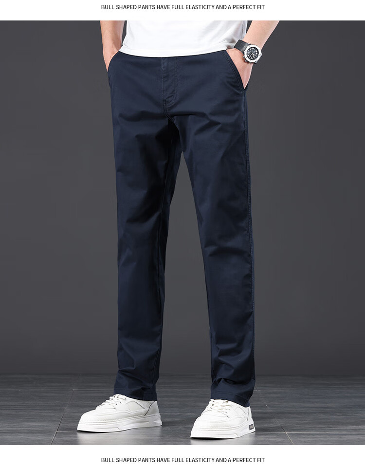 JEEP High-End Men's Casual Pants, 2026 New Summer Thin Loose Straight-Leg Business Pure Cotton Trousers for Me 18