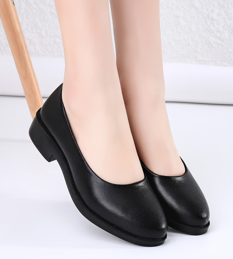 CARTELO Professional Work Shoes, Women's Comfortable Leather Shoes, KDLDX-9577, Black, Size 39 2