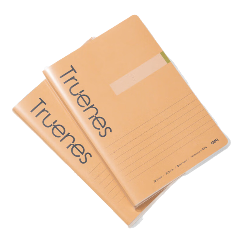 Deli Line Notebook, 16K/80 Sheets Kraft Paper with EVA Cover, High Transparency, for Study And Research Notes, Single Notebook T1680-P