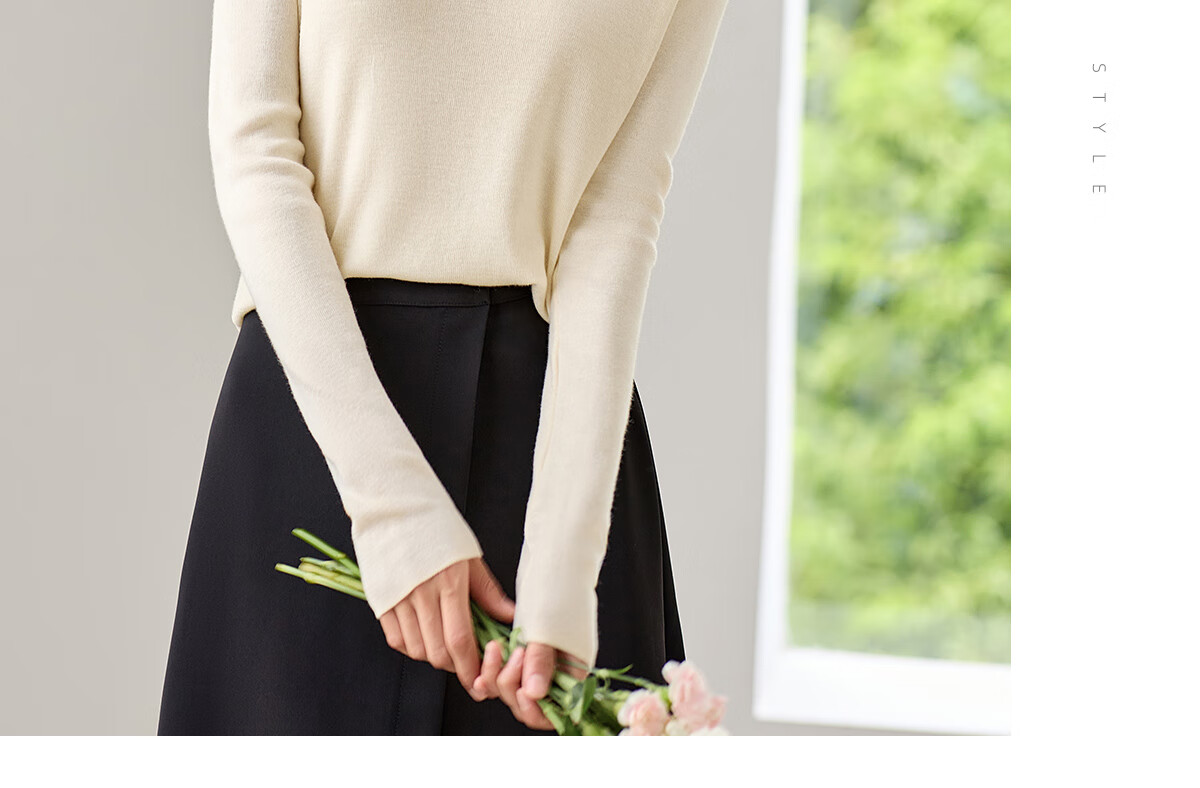 Chushen Chunqiu Women's Knitwear Designer Round Neck Solid Color Versatile Base Sweater Top S144Z7003 12