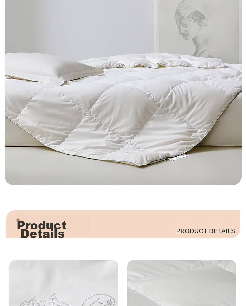 LOVO Class A 95% Kunlun White Goose down Duvet Summer Comforter 140g Filling 150*215cm White Student Dormitory 13