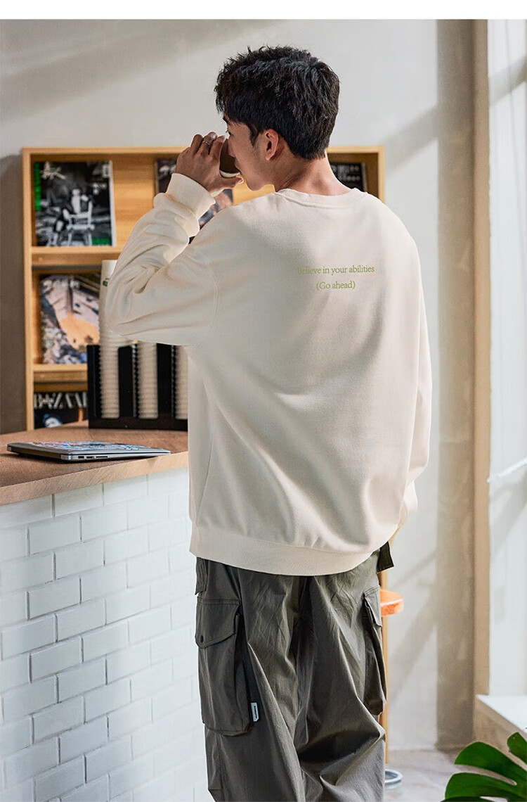 TonLion 2026 Autumn/Winter Men's Round Neck Fashionable Loose Long-Sleeve Sweatshirt, Versatile And High-End 7