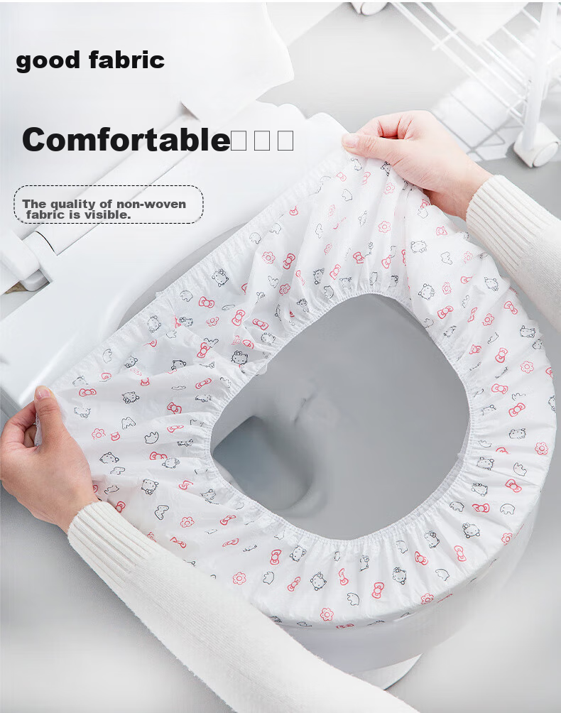 BWNK Disposable Toilet Seat Covers, Double-Layer Non-Woven Thickened Seat Protectors, Hotel Travel Toilet Seat Covers, Pack of 50 9