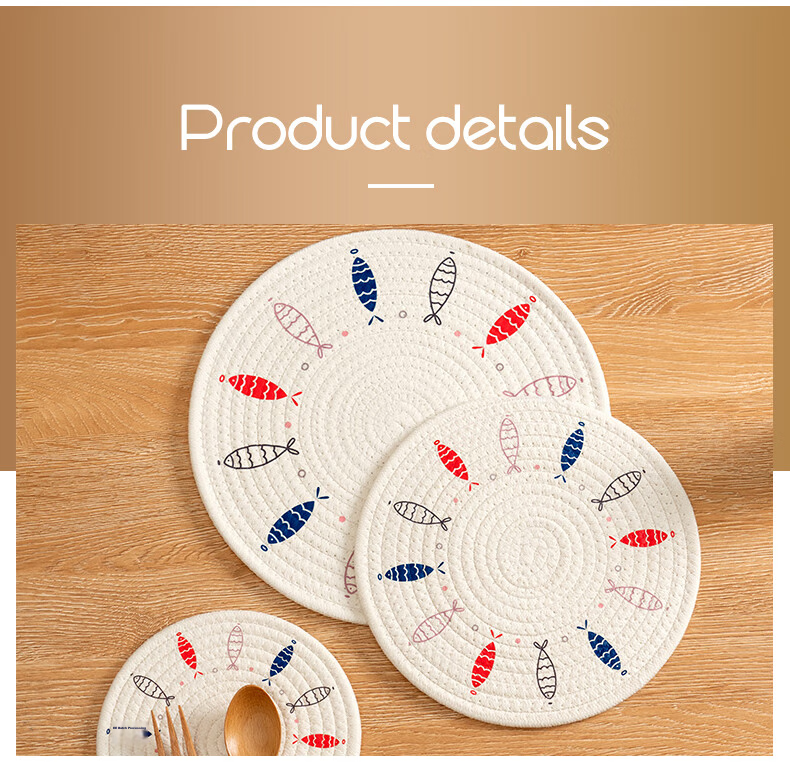 Onlycook Heat-Resistant Placemat, Dish Coaster, Cup Mat, Japanese Minimalist Anti-Scalding Pad, Household Western Dining Mat Bowl Coaster, 18cm 8