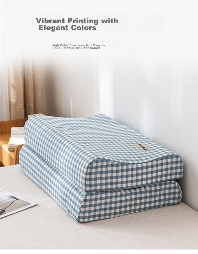 Wuyinliangpin Class A Pure Cotton Latex Pillowcase, 100% Cotton Washable Memory Foam Pillow Cover, Set of Two, 60x40cm 6