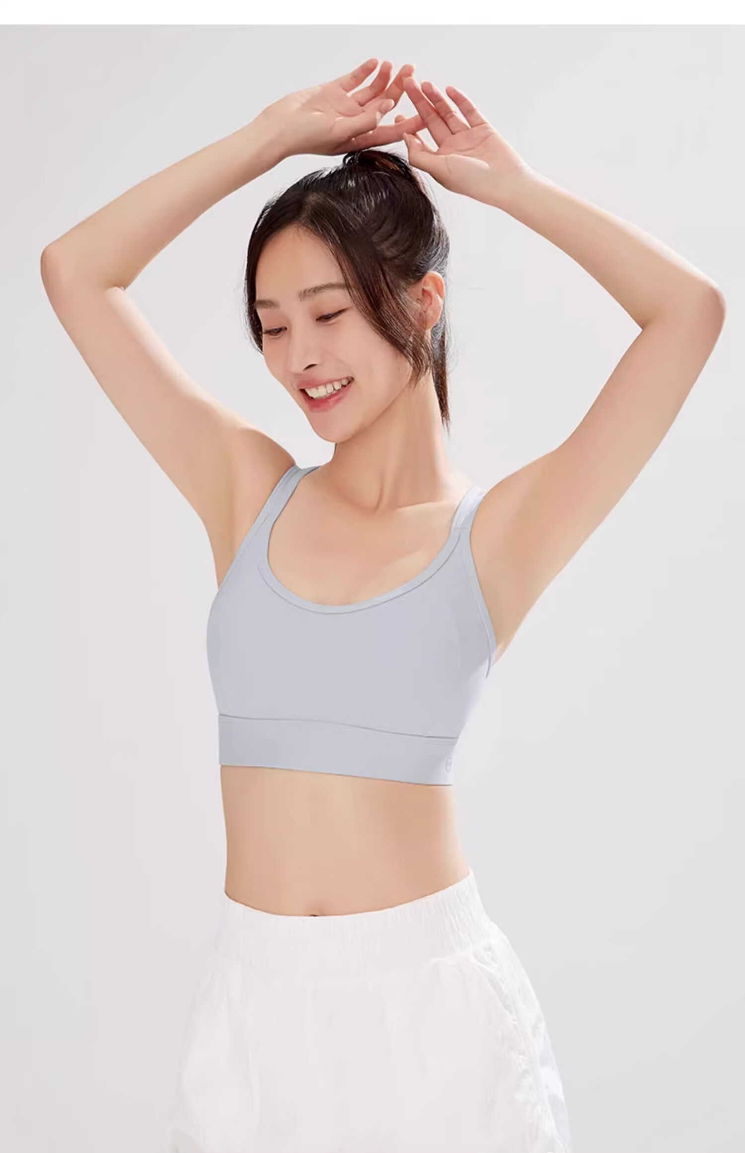 NEVER ME Women's Cross Back Wireless Bra Integrated Fitness Tank Top High-Intensity Yoga Running Shockproof Anti-Sagging 38