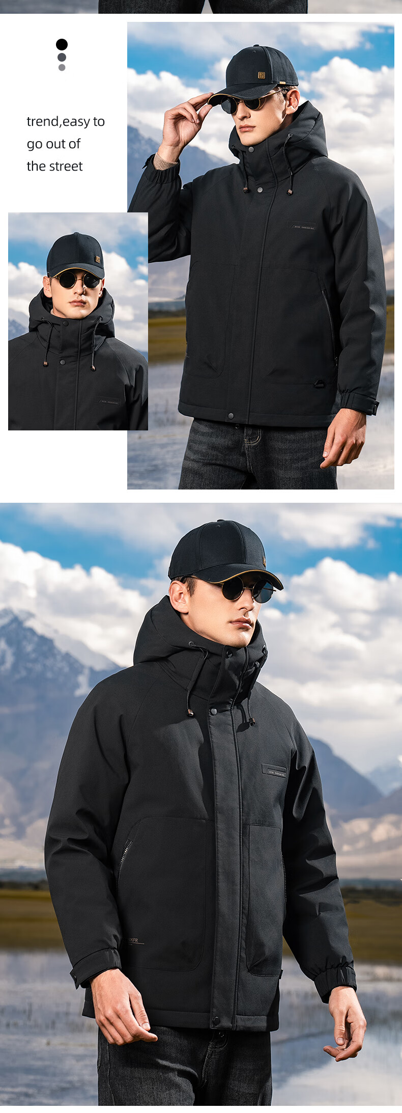 YAYA Men's down Jacket, Short Hooded Style, Thick Warm Coat for Young People, New Winter Outdoor Casual Workwear Jacket 24076 14