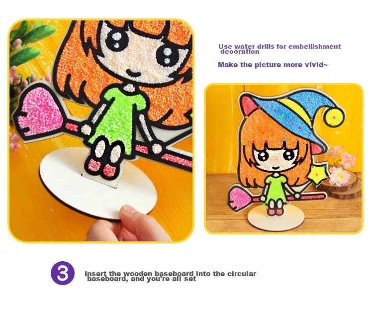 Murcia Snowflake Clay, Wood Board Painting, Pearl Clay, 3D Sculpting Clay, Children's Handmade DIY Craft Kit, Girls' Toy 11
