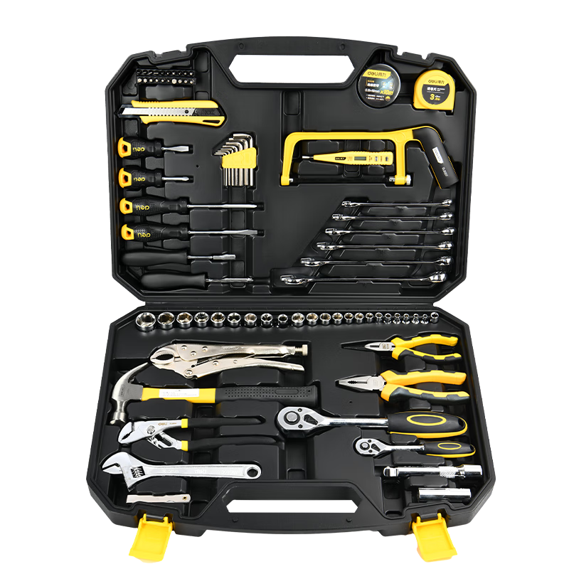 Deli Home Multi-Functional Hardware Toolbox Set, 79 Pieces, Comprehensive Car Repair Tool Kit, Manual