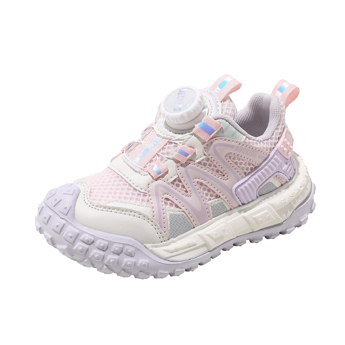 ABC KIDS Children's Running Shoes, Spring And Autumn Season, Versatile Sneakers for Boys And Girls, Beige Purple, Size 34