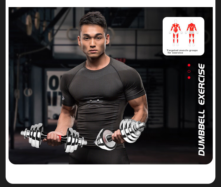 Chengyue Electroplated Dumbbell And Barbell Set, 15kg, Adjustable And Detachable Fitness Equipment for Men And Women, CY-024 9