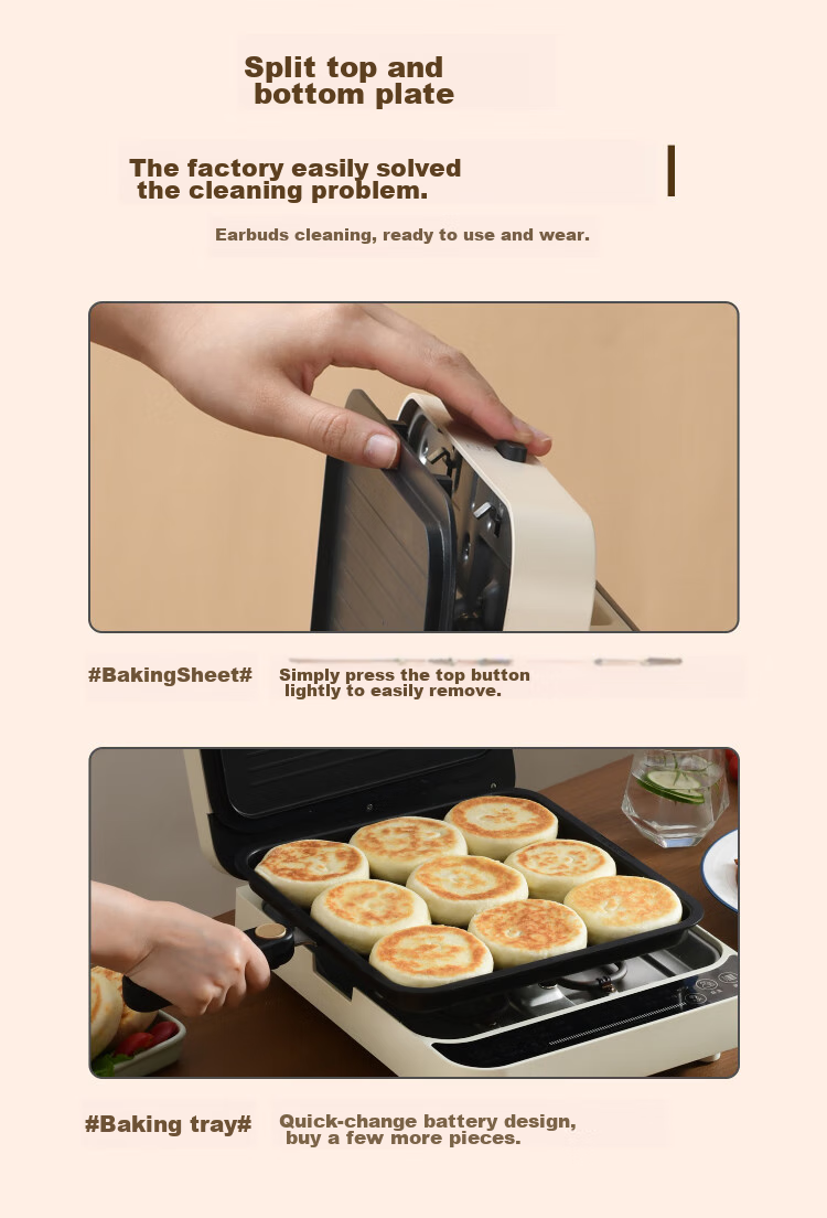 Liven Electric Griddle for Home Use, 35mm Floating Deep Plate, Adjustable Heat, Double-Sided Heating, Grill Pan, Sandwich Breakfast Maker LR-J3031 9