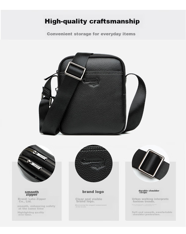 CROCODILE Youth Men's Handbag, Top-Layer Cowhide Leather Fashion Phone Bag, Men's Crossbody Shoulder Bag, Gift for Boyfriend XT9601 5