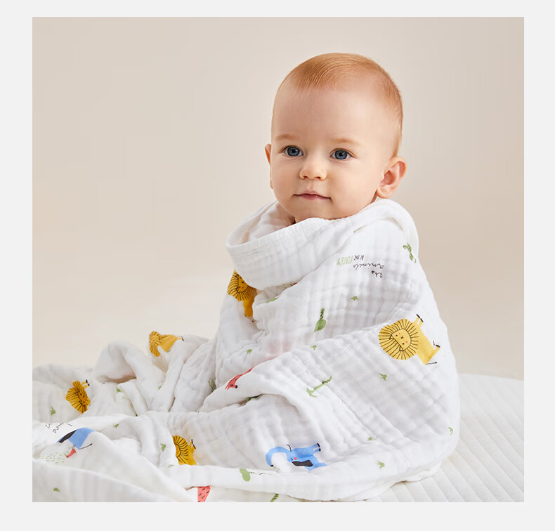 YEEHOO Bamboo Cotton Antibacterial Moisture-Absorbing Breathable Bath Towel for Newborns, Baby Boys And Girls, Towel for Grassland Fairy, 115*115CM 3
