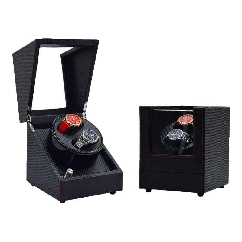 DUOJINJIANG Wristwatch Converter, Automatic Anti-Magnetic Watch Winder with Atmosphere Light, Can Store Watch (Battery + Plug-In)