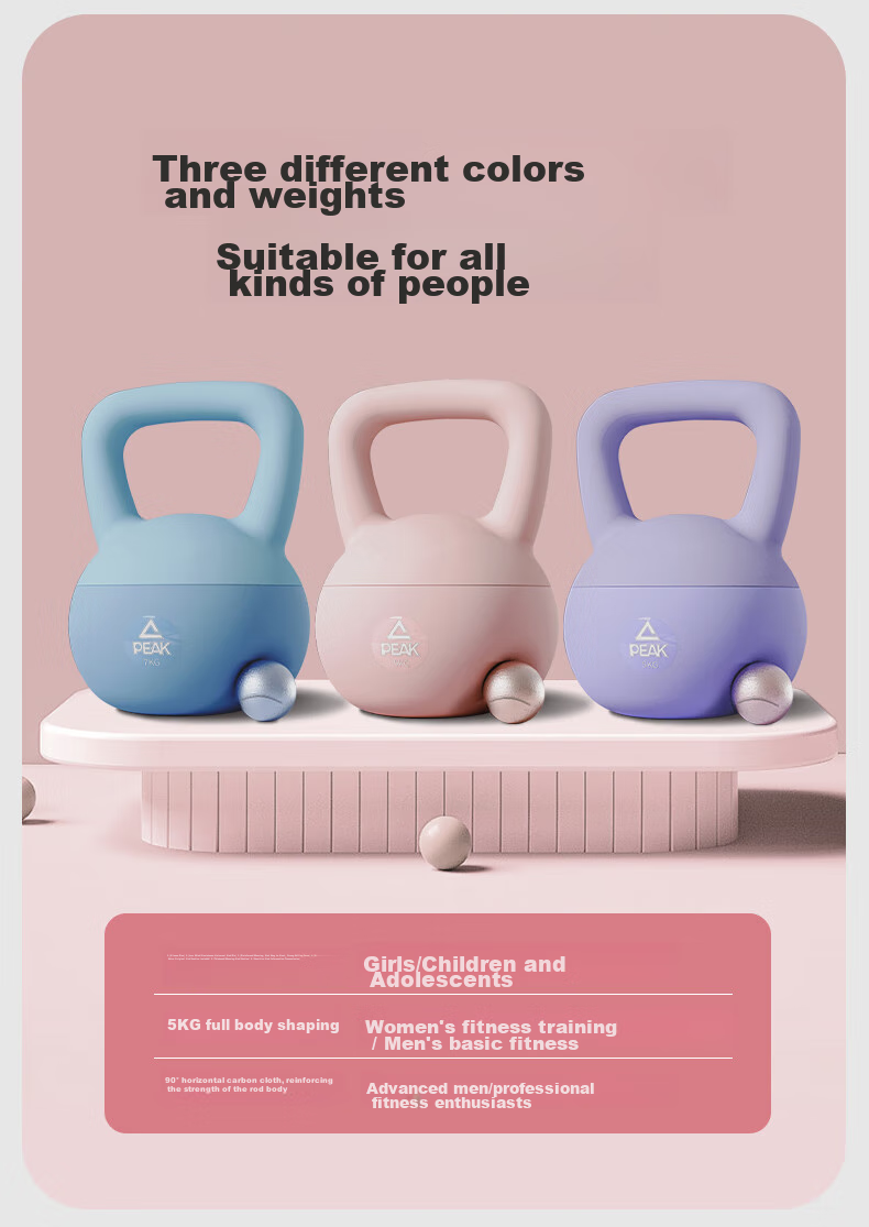 PEAK Soft Kettlebell for Men's Home Fitness, Glute Exercise, Strength Training, Lifting Kettlebell Dumbbell, 8 Kg, Sky Blue 7