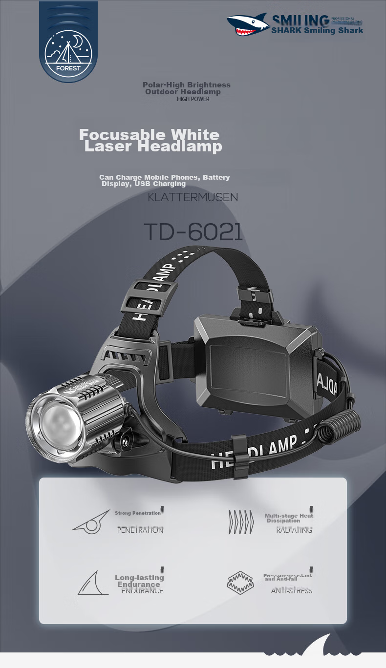 Weixiaosha 6021 Headlight High Brightness Long Range Rechargeable Head-mounted Ultra-bright Night Fishing Dedicated Fishing Light Long Battery Life LED 2