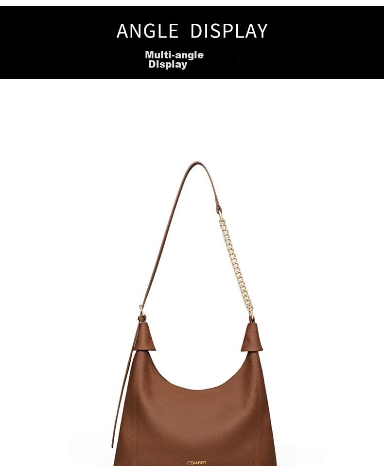 C.BANNER Leather Handbag, Women's Large Capacity Shoulder Bag, Underarm Crossbody Tote, Brand Birthday Gift for Girlfriend on May 20 8