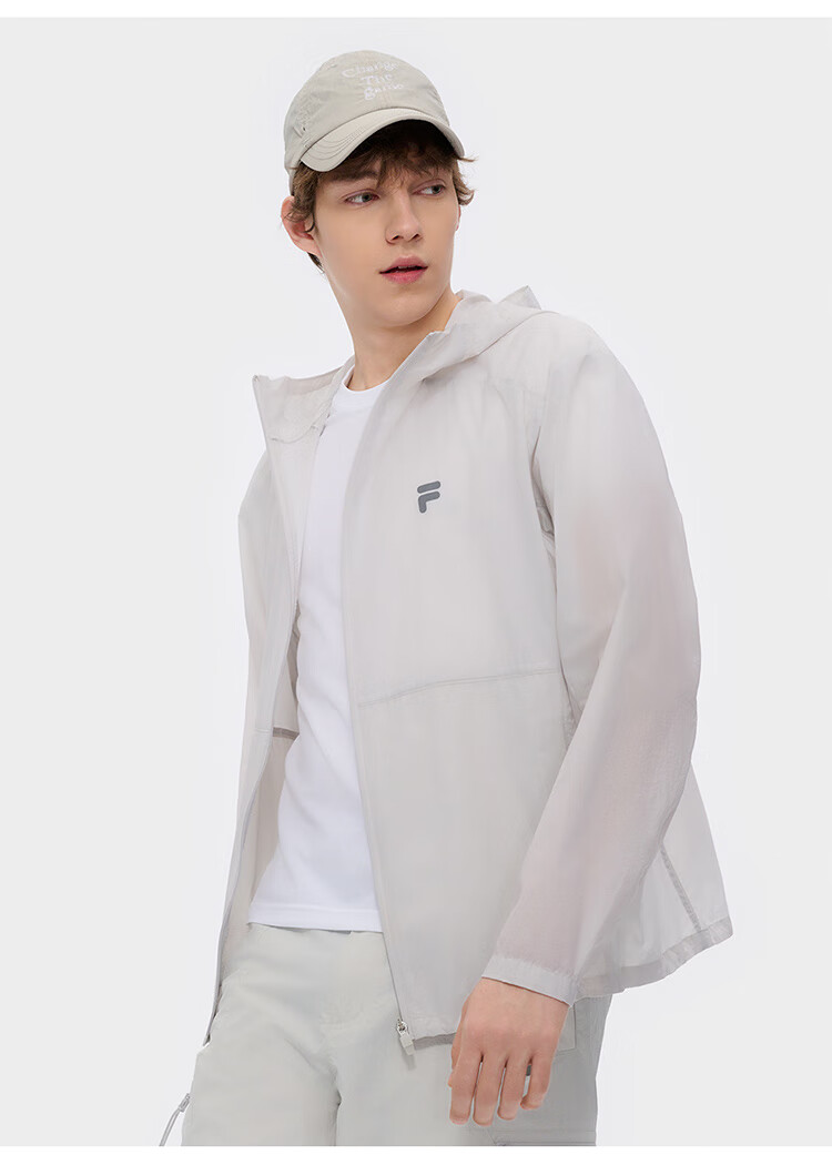 FILAFUSION FILA Trendy Woven Jacket for Men, Summer Fashion Casual Sun Protection Hooded Top 27