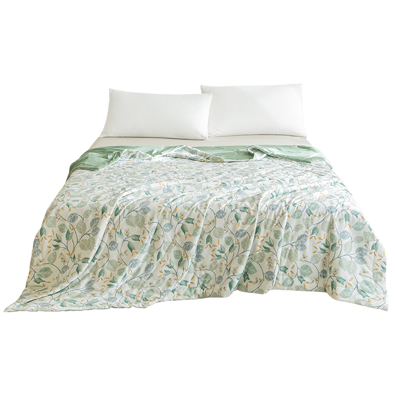 JD Original Class A All-Cotton 100% Cotton Quilt, Thin Summer Comforter, Air Conditioning Cool Quilt, Moonlight Locust Pattern, 1.5*2m