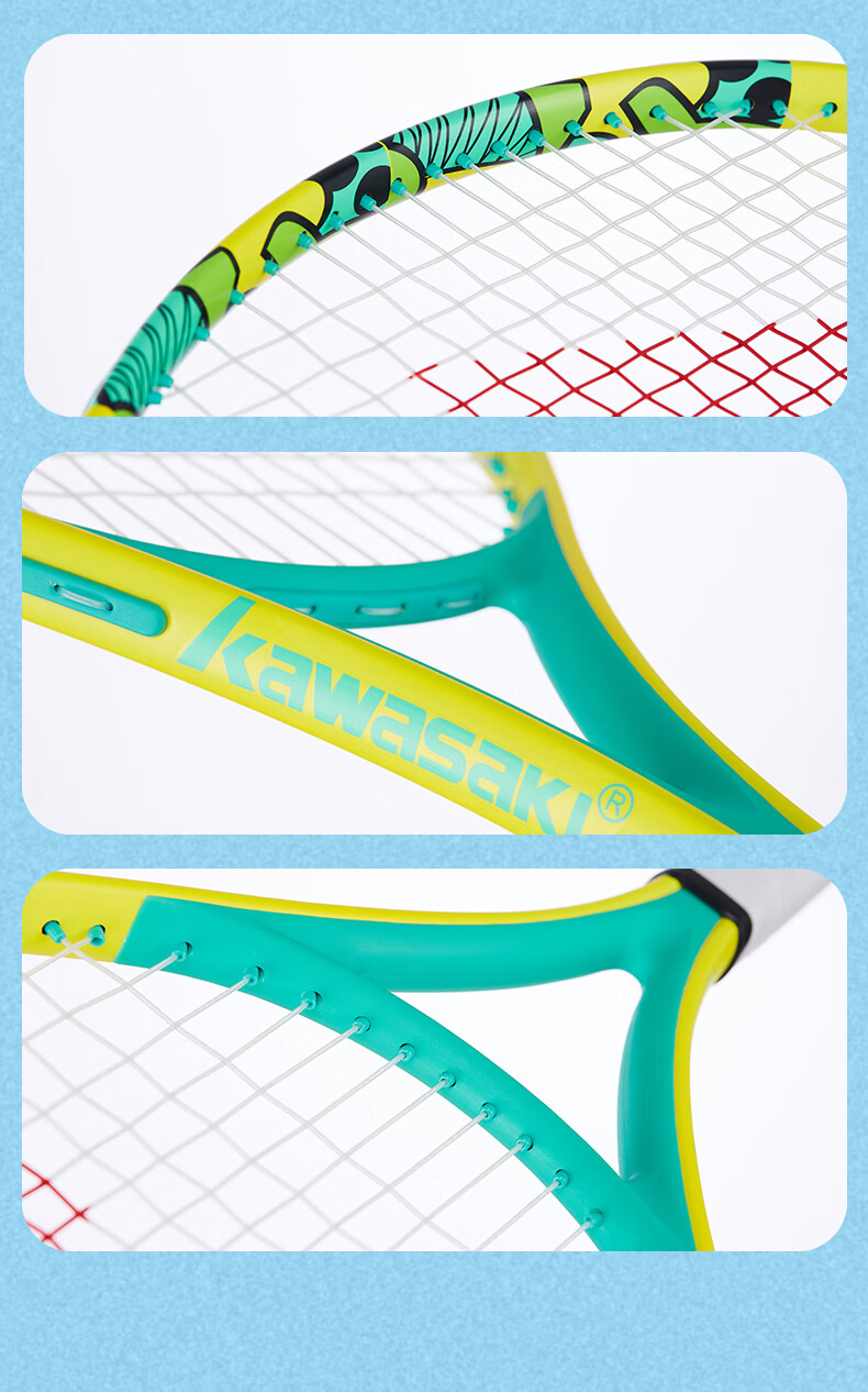 KAWASAKI Tennis Racket, Carbon Fiber, Adult Professional Beginner Single Racket SA-100 Navy Blue (Pre-Strung) 9