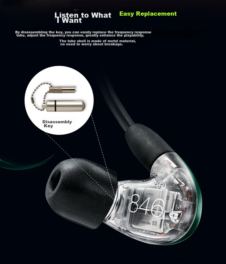 SHURE SE846 Second Generation Clear Edition Noise-Cancelling Wired Headphones with Four Single-Unit Dynamic Drivers, Flagship High-Fidelity HIFI Music, Adjustable Transparency, Transparent Color 5