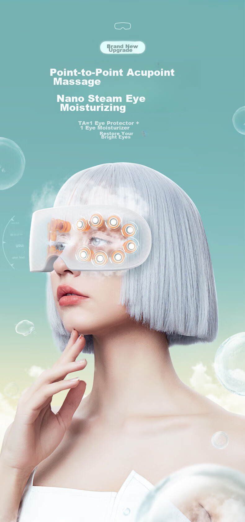 Manyue Q7 Eye Massager, Steam Atomization Eye Care Device for Adults, Eye Massage Mask, Birthday Gift 1