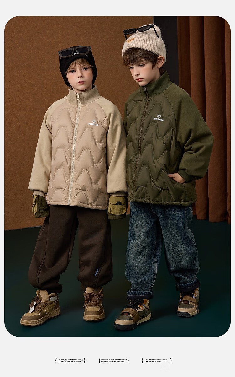 ASK JUNIOR Boys' Down Jacket Autumn Winter Warm 90% Down Raglan Sleeve Zip-up Coat Black 160cm 46