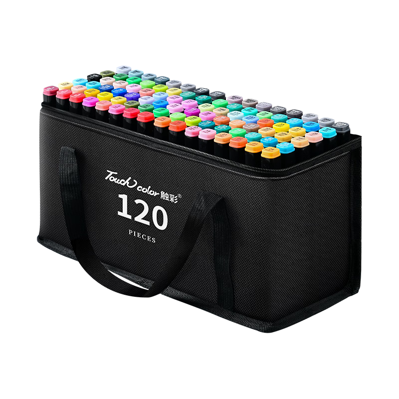 Touchcolor Dual-Tip Markers for Students, Oil-Based Art Set for Comic Design, Elementary School Children, Middle School Students, Watercolor Pens, Anime-Style, 120 Colors, Kindergarten Colored Pens, Refillable Ink