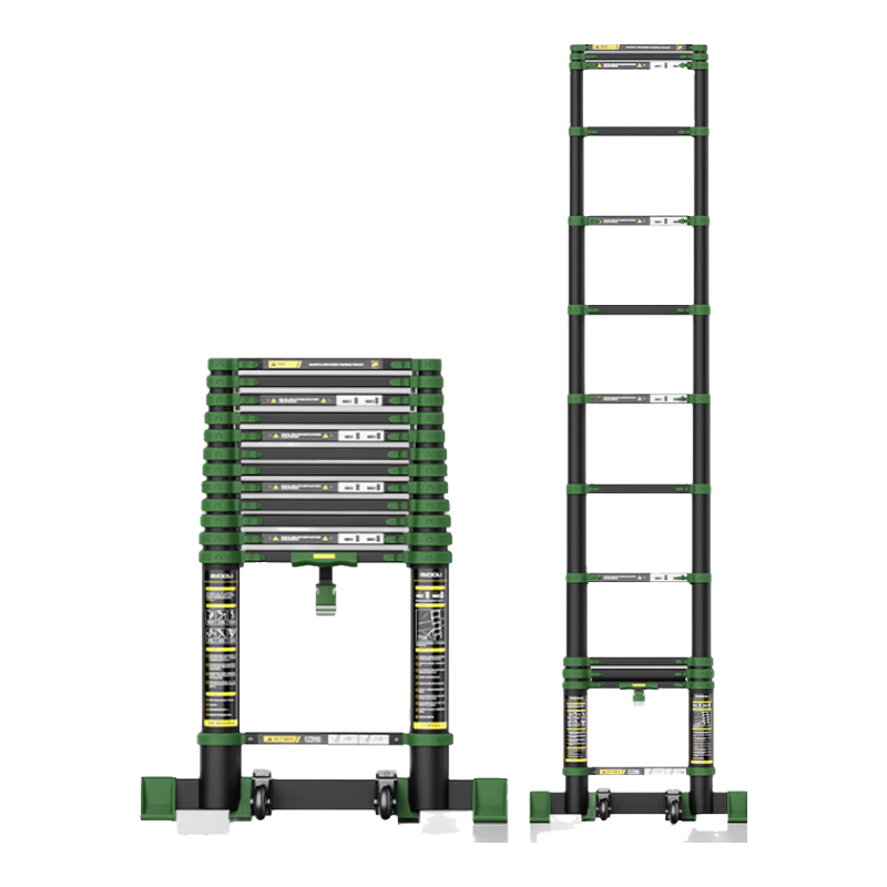 Midoli Household A-Frame Ladder, Telescopic Ladder, Thickened Multifunctional Aluminum Alloy Engineering Folding Staircase, Non-Slip Straight Ladder, 3.8 Meters
