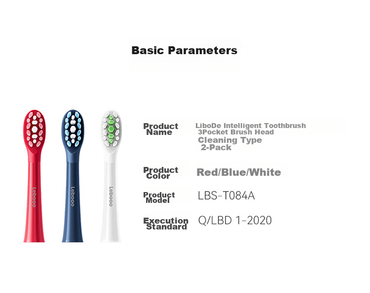 Hongmengzhixuan Li Bobo Smart Toothbrush, 3 Pocket Brush Heads, Cleaning Type, 2-Pack, White 9