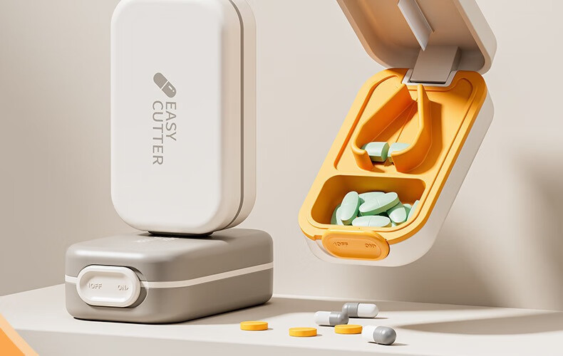 Lehuolvxing Pill Cutter, Tablet Splitter, Medicine Dispenser, Portable Pill Box Divider, One-To And Two-To Pill Splitter 2