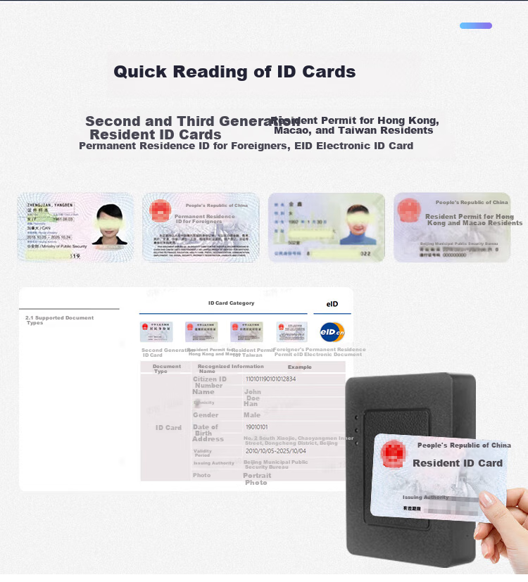 TIART TY100UB Network Version, Resident Identity Reader, Real-Name Authentication, Second-Generation ID Card Reader Recognition Device, Identity Card Reader, Construction Site Hotel Registratio 3