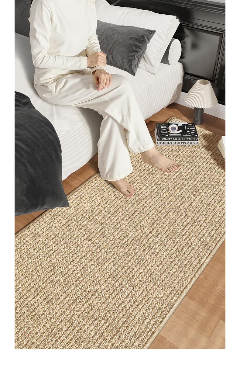 Dajiang Bedroom Bedside Rug, Wool Light Luxury High-End Feel, End-Of Rug, Long Strip Bedrug, 60x180cm 8