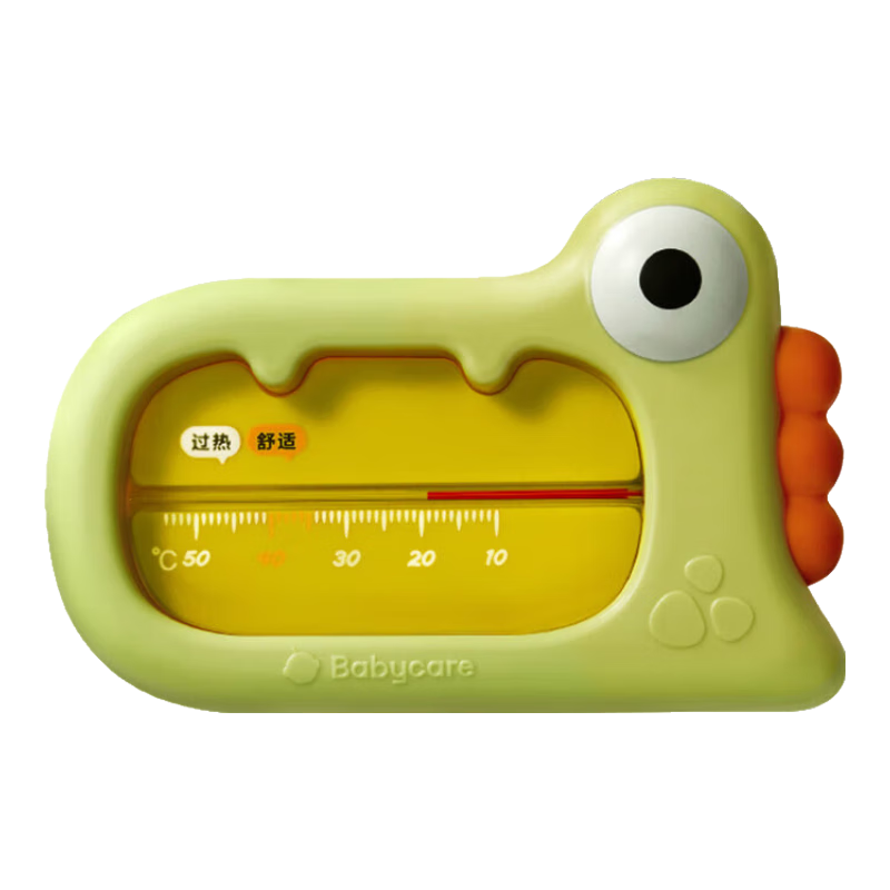 Babycare Baby Bath Water Thermometer, Children's Bath Temperature Tester, Home Use Bath Thermometer, Little Dinosaur Design, Moss Green Color