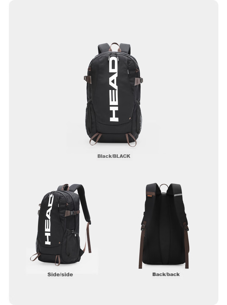 HEAD Lightweight Tennis Backpack, Multifunctional Laptop Bag, Large Capacity, Versatile, Big LOGO, Sports Hiking Backpack 18