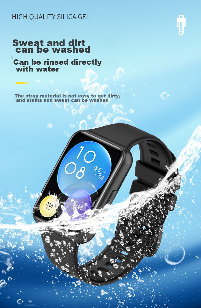 KMaxAI Compatible Silicone Watch Band for Huawei Watch Fit 2, Sports Watch Strap, Fashionable/Active/Elegant Style Replacement Wristband, Bracelet Band, Cherry Blossom Pink 7