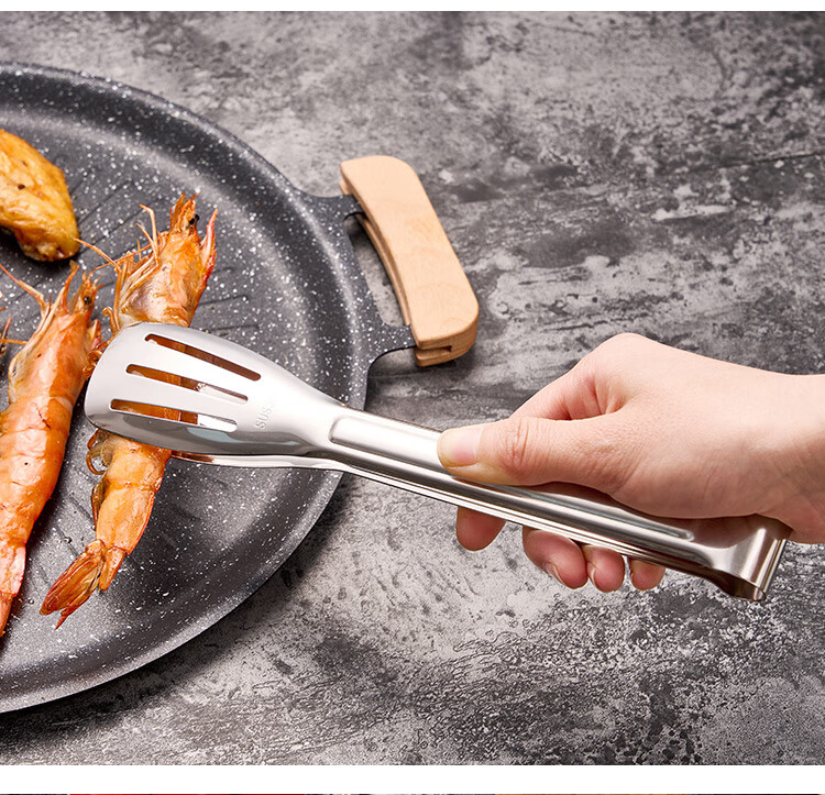 Suncojia 304 Stainless Steel Steak Tongs, Multifunctional Food Tongs, Barbecue Tongs, Kitchen Bread Food Tongs, Baking Tools 9