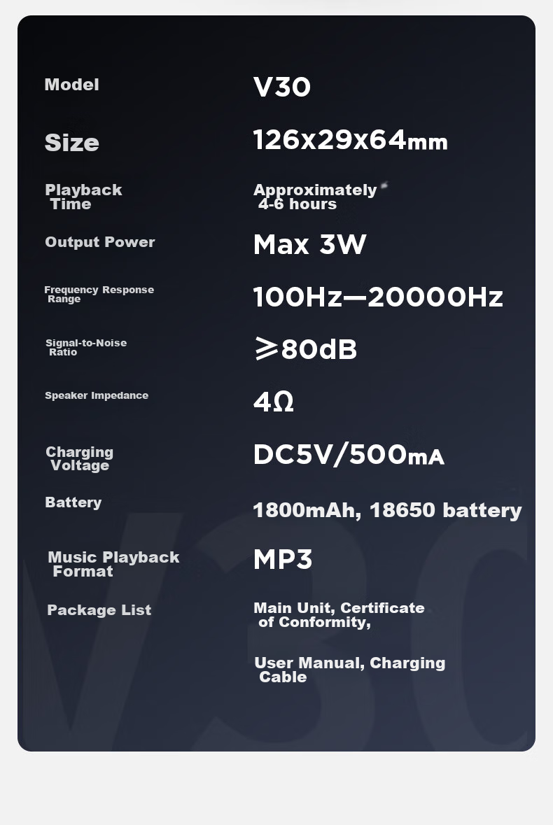 SAST V30 Black, Radio for Elderly, Rechargeable, Portable, Card-Insertable, Pocket-Sized, Mini Personal Radio, Campus Broadcasting, FM Tuning, Digital Player 15