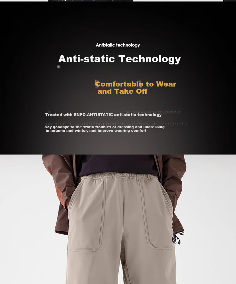 CAMEL [Wang Junkai's Choice] Men's Outdoor Ski Pants, Fleece-Lined for Cold Protection And Warmth, Water-Repellent, Loose-Fitting Cargo Pants for Women 1776 9