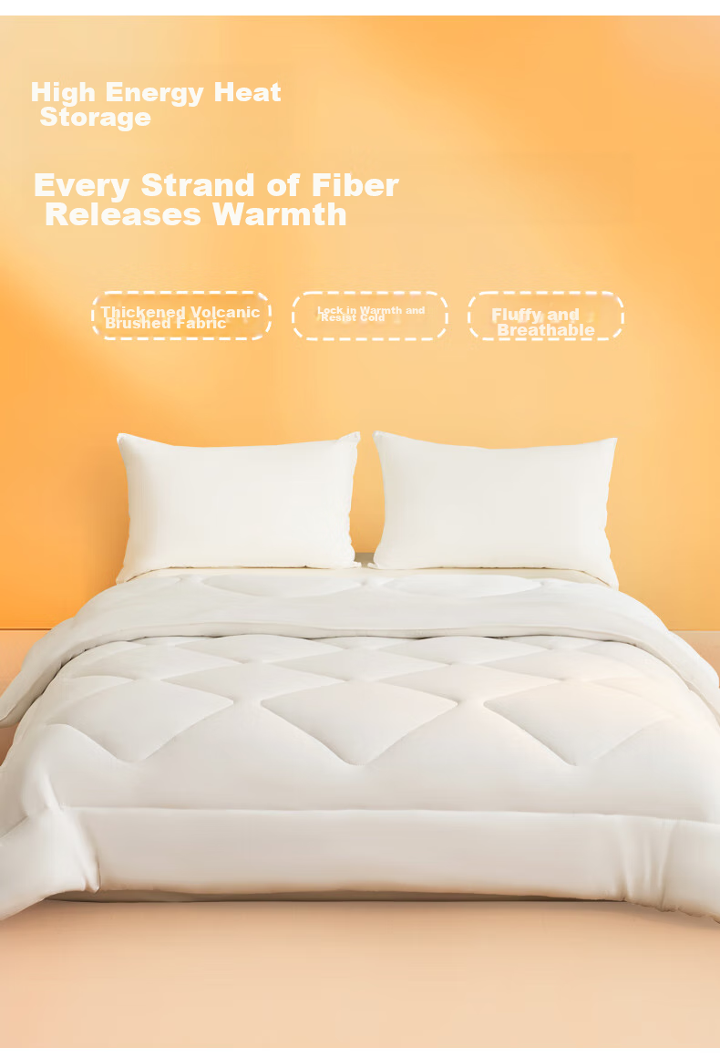 Hengyuanxiang Quilt Fiber Comforter, Antibacterial Brushed Thickened Autumn Winter Quilt, 8 Jin (4kg), 200*230cm [Milk White] 3