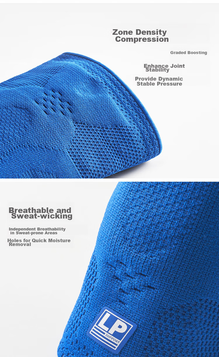 LP Competition Sports Knee Pads, Badminton Running Protective Gear, 3D Knitted Breathable Lightweight, 176xt Blue, Size M 4