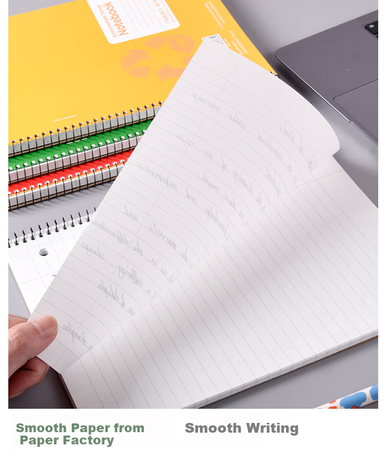 KAISA American-Style Black Spiral Notebook A4-80 Sheets, College Student Study Journal Error Correction Diary (203*267mm), Pack of 2 4