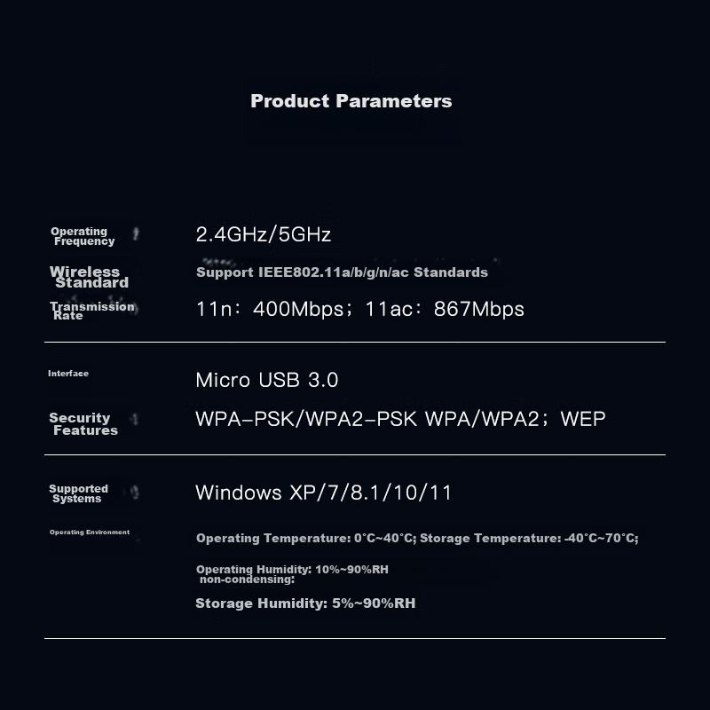 EDUP Gigabit 5G Dual-Band Wireless Network Card, 1300M High-Power Mini USB3.0 Network Adapter, Receiver And Transmitter, AP Mode EP-AC1689GS 8