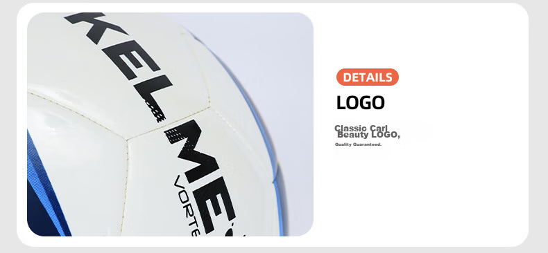 KELME Machine-Stitched Soccer Ball for Training, Matches And Youth Development, Adult Standard Size 5 Ball, White with Blue Trim, Size 5 9