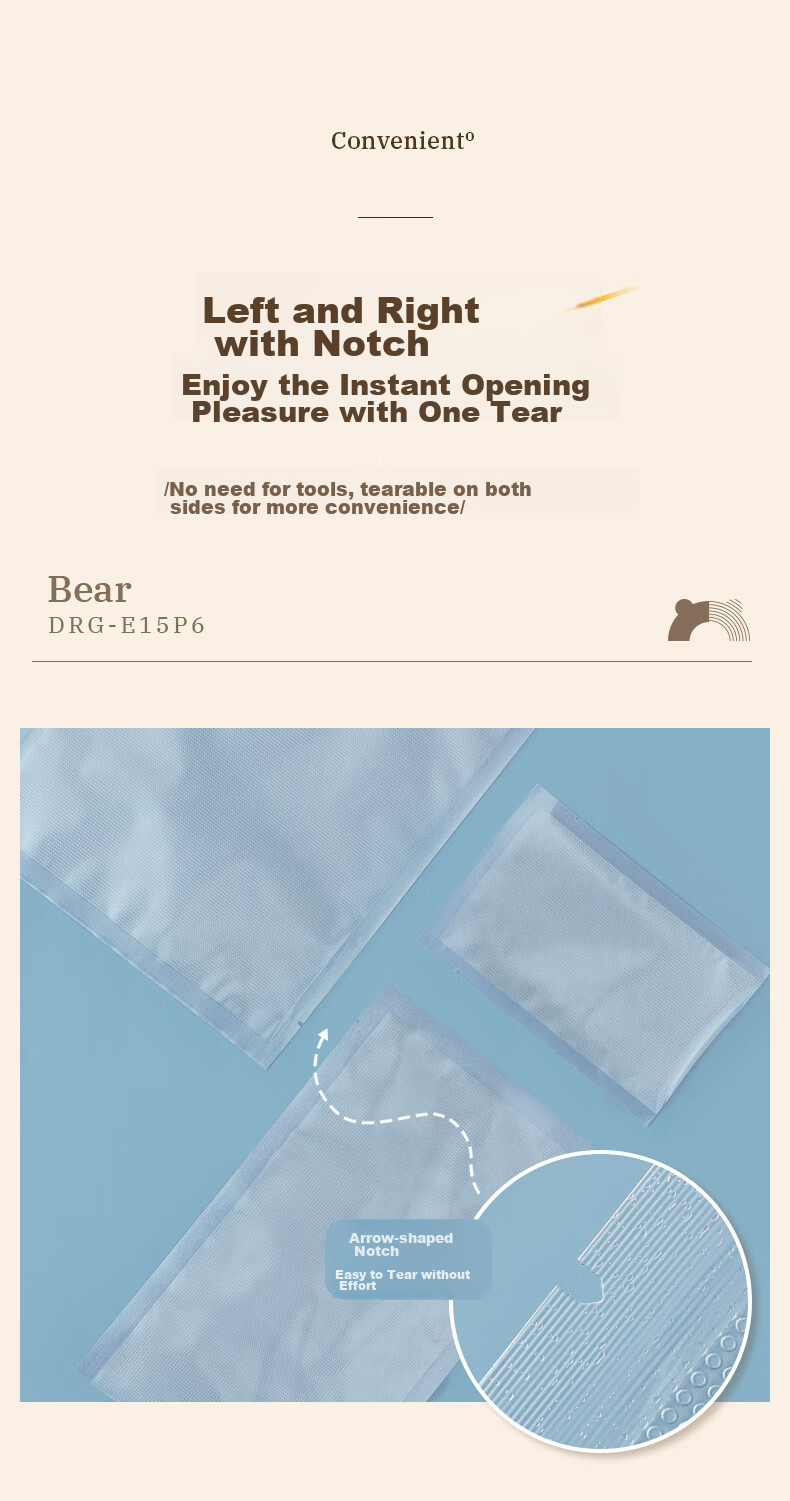 Bear Vacuum Sealing Bags, 28*40cm, 50 Pieces, Food Vacuum Packaging Bags, Fresh-Keeping Bags, C01Q1-S05 8