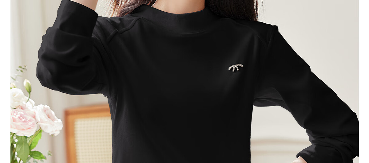 PinCai Long-Sleeve T-Shirt for Women, Autumn Fashion Inner Layer Top, Raglan Sleeve Slim-Fit Base Layer T-Shirt P143T2008 20