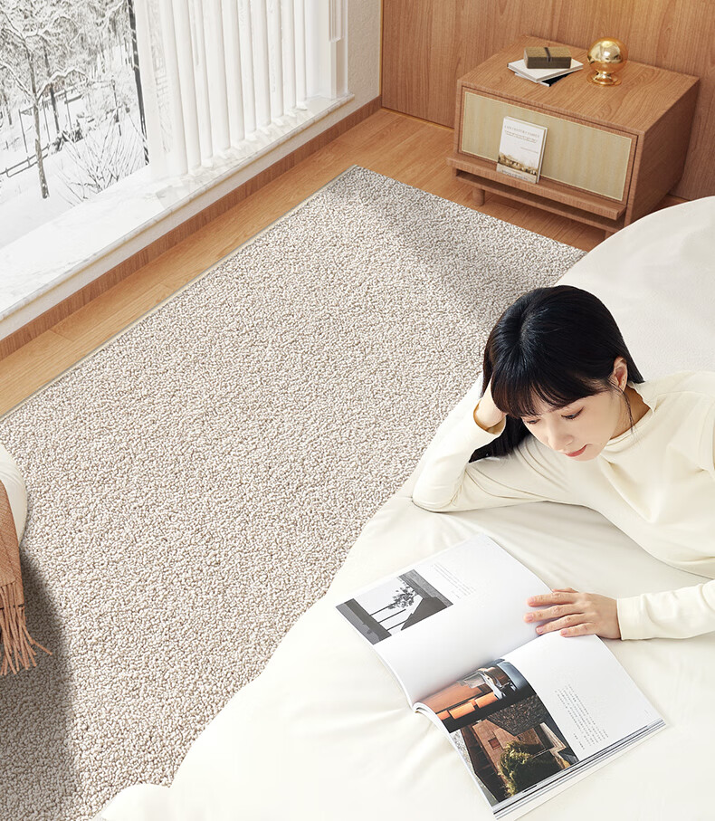 Dajiang Bedroom Bedside Rug, Wool Luxury High-End Feel, End-Of Rug, Long Bed Front Carpet, 60x160cm 6