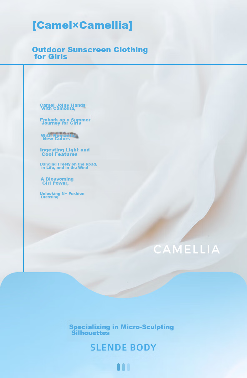 CAMEL Slim-Fit Original Yarn Sun Protection Clothing for Women, UV-Resistant Breathable Sun Protection Garment [Camellia Series], 2XL 3